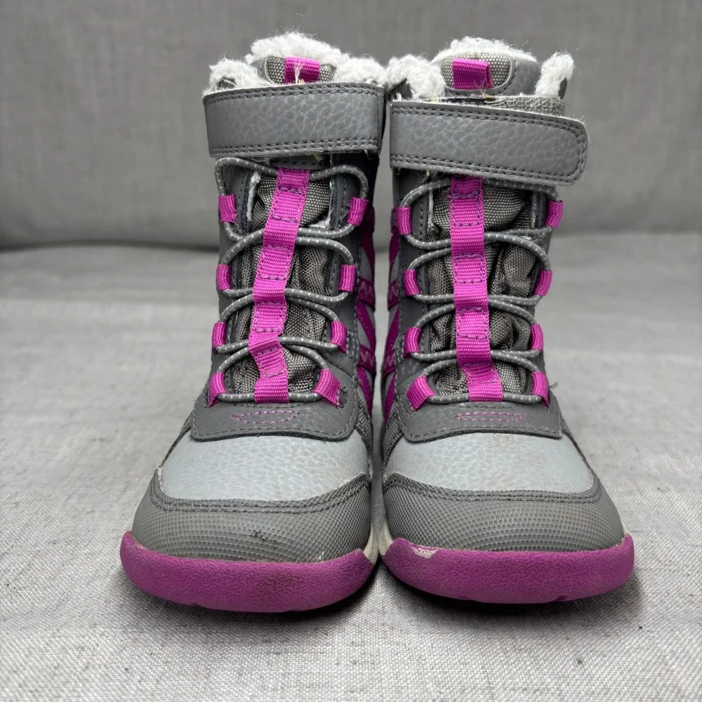 Merrell Snow Quest Lite 2.0 Waterproof Winter Boots Grey Magenta Kids Size 7M